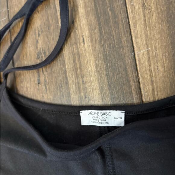 Ardene Basics Black Bodysuit Shorts Romper Thin Spaghetti Straps Scoop Neck Plus - Picture 6 of 9